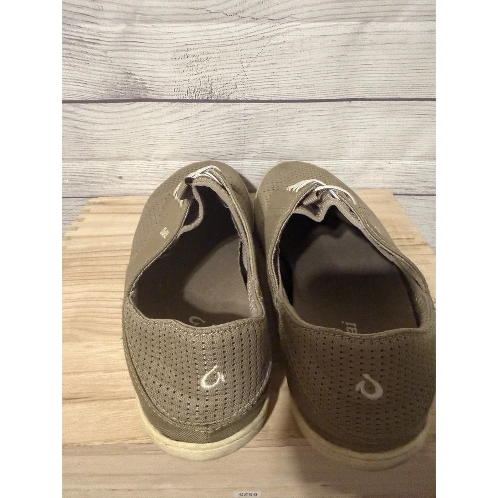 OluKai Nohea Moku Mens 10 Boat Shoes Slip-On No-Tie Green Casual Comfort